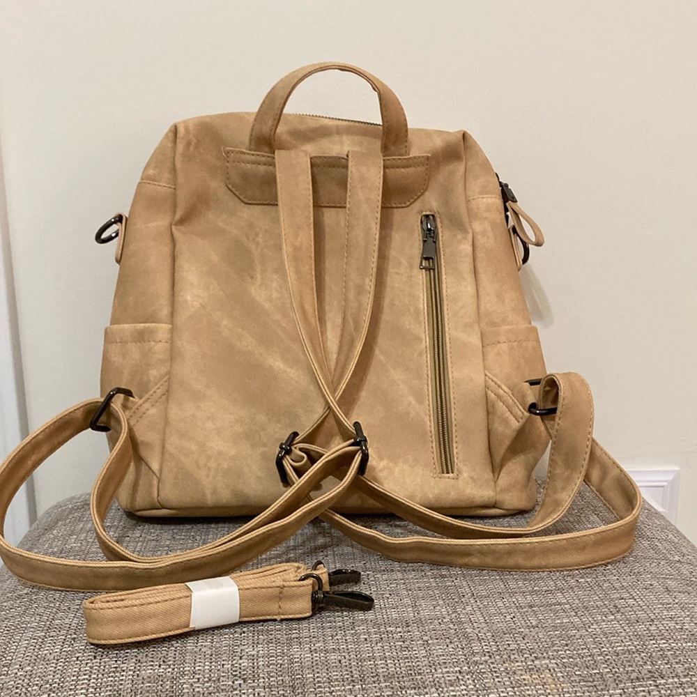 Tan Backpack With Front Pocket - image 2